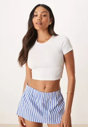 Fuller Bust Fitted Crop T Shirt