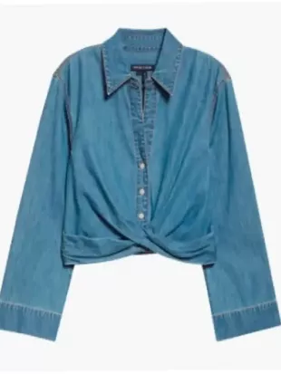 The View 2026 Sara Haines Denim Twist Front Shirt