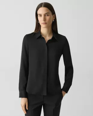 Fitted Shirt in Silk Georgette