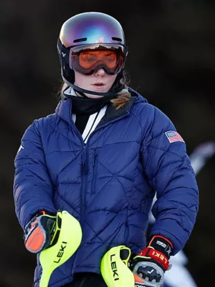 Mikaela Shiffrin Milano Cortina 2026 Team USA Blue Puffer Jacket