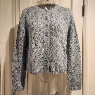 Blue Cable Knit Cardigan