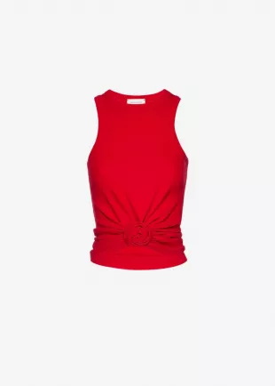 Knotted Ribbed Tank Top