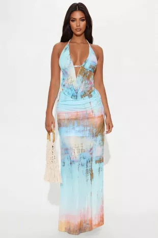 Summer Breeze Halter Top And Maxi Skirt Set