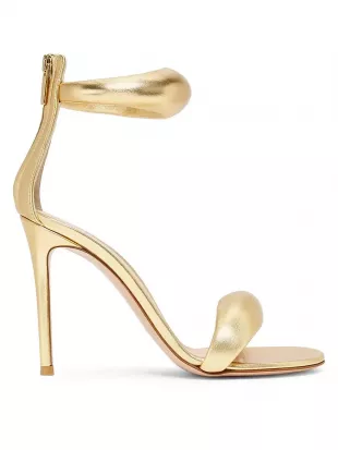 Bijoux Ankle-Strap Metallic Leather Stiletto Sandals