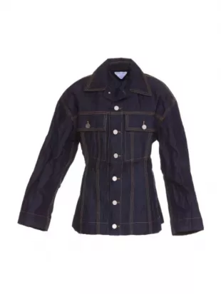 Crinkled-effect Denim Jacket