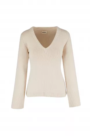 Claudia Cream V-Neck Sweater