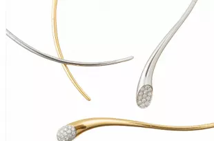 18k White Gold Diamond Wire Collar Necklace