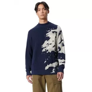 Refractor Crew Neck Mix Knit Stitch Sweater Pullover Standard