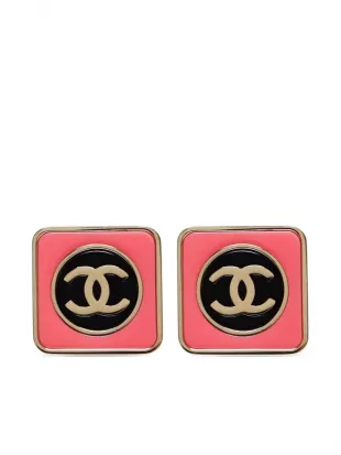 Pink Square Stud Earrings