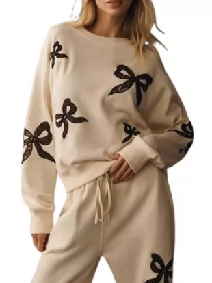 The Neighborhood S08 Mercedes Bow Print Sweat Suit