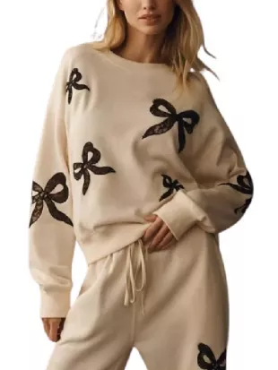 The Neighborhood S08 Mercedes Bow Print Sweatshirt