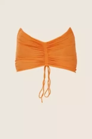 Mesh Ruched Coverup Skirt