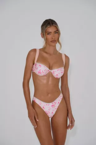 The Underwire Lace Trim Bikini Top