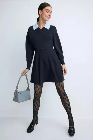 Rhea Sweater Dress in Navy