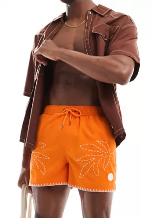 Embroidery Print Swimshorts