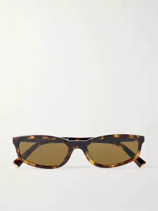 Oval Frame Tortoiseshell Acetate Sunglasses