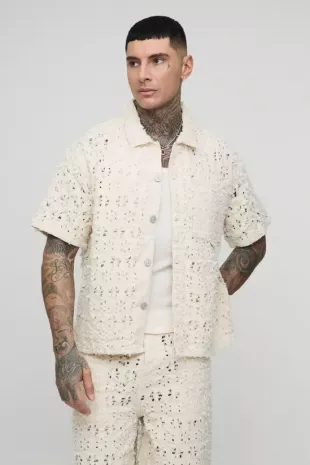 Tall Extreme Distressed Boxy Revere Shirt