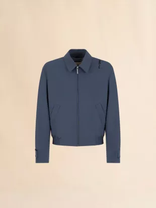 Gray Light Wool Jacket with Collar