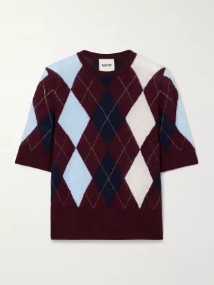 Anders Argyle Cashmere and Mohair-blend Sweater