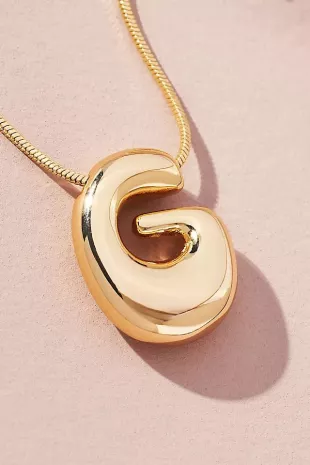 Bubble Letter Monogram Necklace