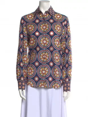 Printed Long Sleeve Blouse