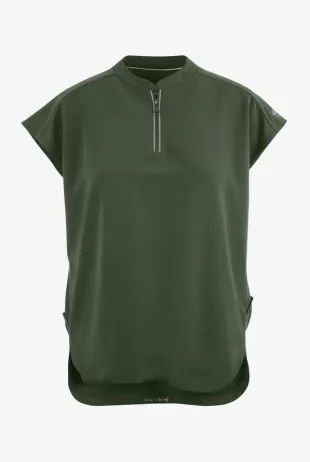 360 Sandy 2-Pocket STRETCH Dolman Sleeve Zip Mandarin Collar Scrub Top