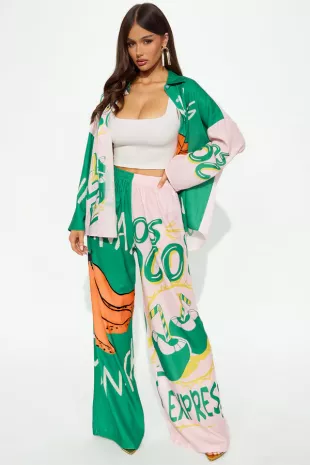 Sunset Vacation Linen Pant Set