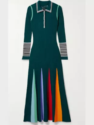 Shrinking S03 Jessica Williams Green Striped Dress