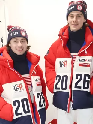 Brothers Jack and Quinn Hughes USA Closing Ceremony Jacket