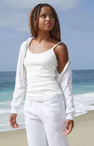 White & Pink Floral Skylar Tank Top