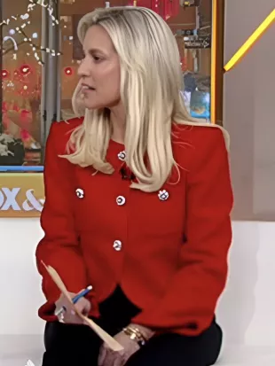 Ainsley Earhardt Fox And Friends 2026 Red Tweed Jacket