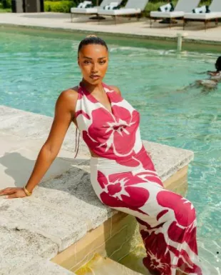 Katalina Chiffon Cowl Halter Top