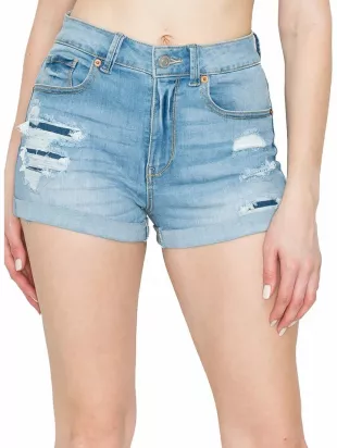 Casual Distressed Denim Jean Shorts