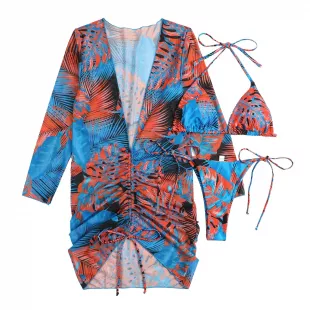 Swimsuits Tye Die 3 Piece Bikini Set