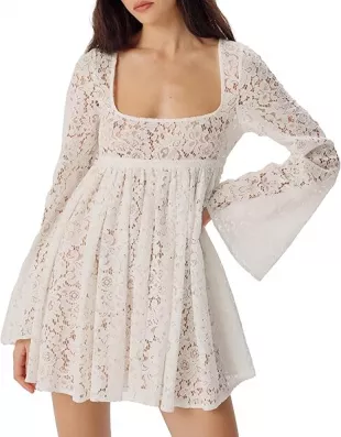 Womens Dottie Lace Mini Dress