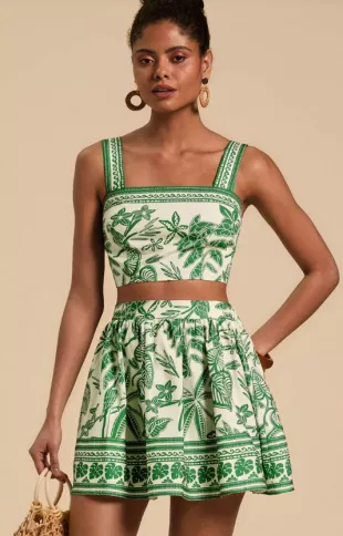 Floral Print Cami Top & Skirt