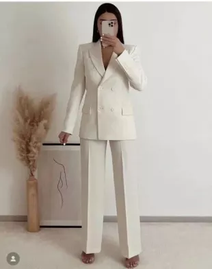 Textured Double Breasted Blazer