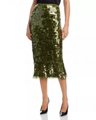 Calista Sequined Pencil Skirt