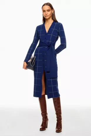 Windowpane Cardigan Dress