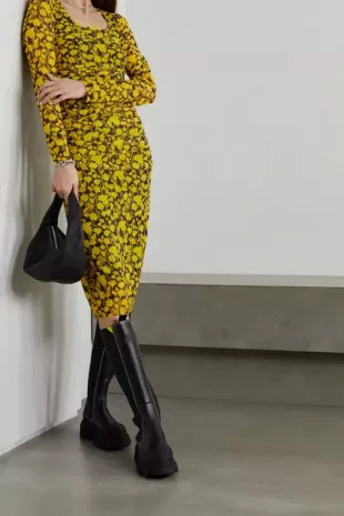 Floral Print Mesh Dress