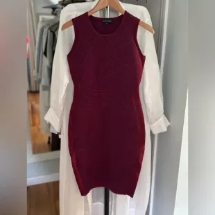 Rich Red Ribbed Dress