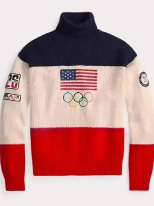 Today 2026 Dylan Dreyer American Flag Team USA Turtleneck Sweater