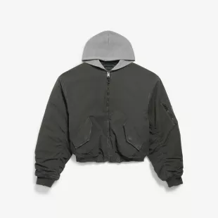 Hooded Standard Bomber Jacket in Anthracite