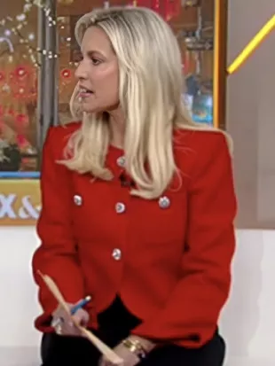 Fox And Friends 2026 Ainsley Earhardt Red Tweed Jacket