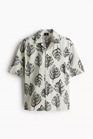 Regular Fit Linen Blend Resort Shirt