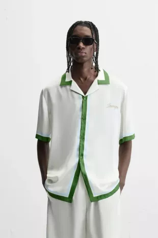 Man Printed Satin Shirt