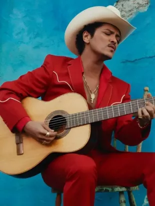Bruno Mars Risk It All Red Country Western Suit