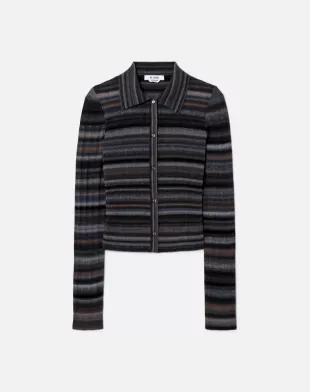 Ribbed Polo Cardi