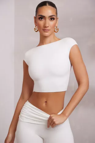 Cap Sleeve Open Back Crop Top