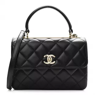 Lambskin Quilted Small Trendy CC Dual Handle Flap Bag